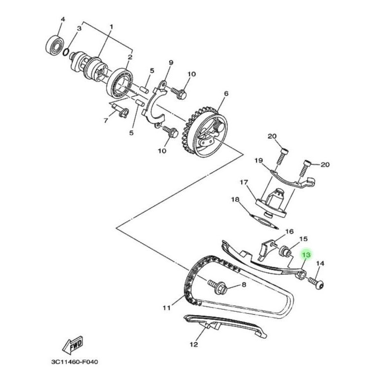 Karet Lidah Tensioner Atas Vixion Old Asli Original Yamaha