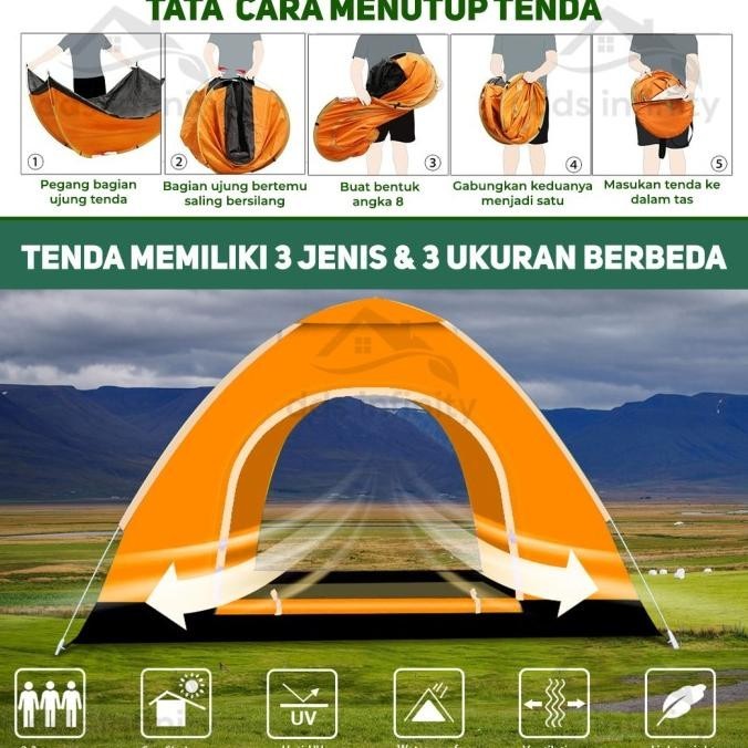 Tenda Camping ZP-6 Kapasitas 4-6 Orang Tenda Otomatis Outdoor & Indoor