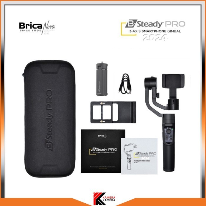Gimbal Stabilizer Brica B-Steady Bsteady Pro 3 Axis Hp + Kaos+ Tripod Termurah Terlaris Promo