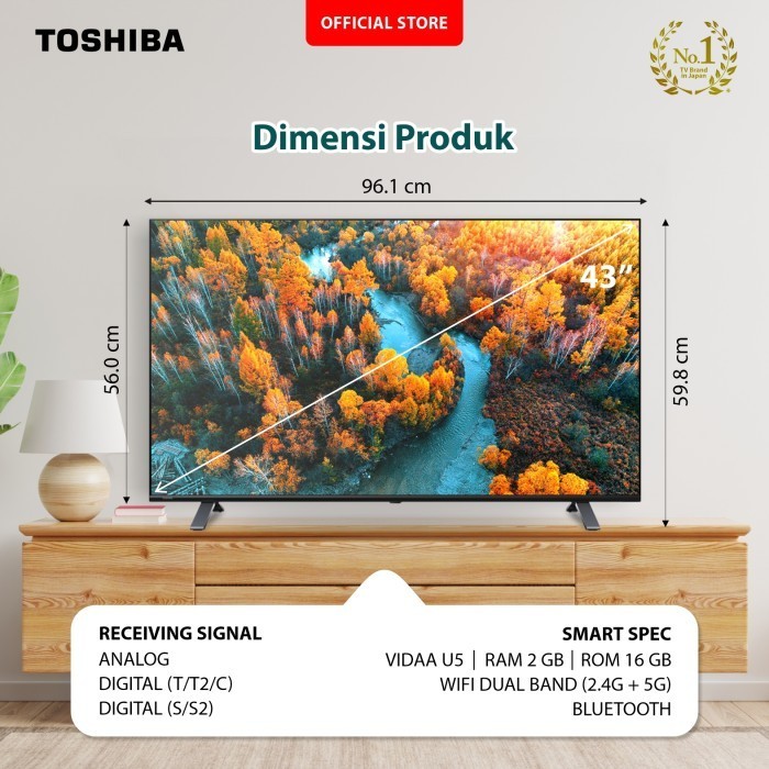 Toshiba Led Tv - 4K Smart Vidaa 43" - 43E330Lp