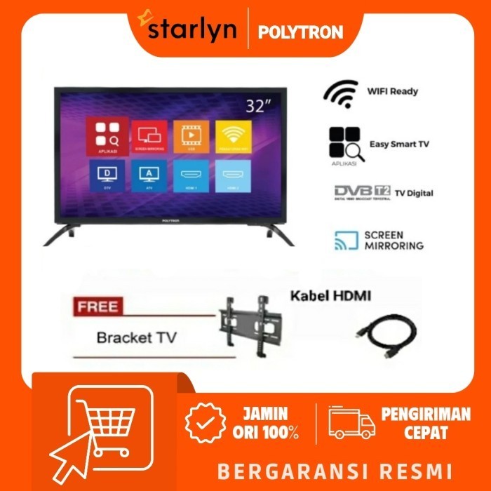 Polytron Led Smart Tv 32 Inch Pld 32Cv1869 Youtube Mola Netflix