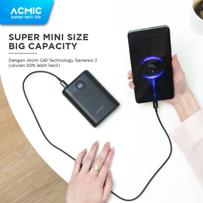 Acmic Digimax 15000Mah Powerbank Mini 22.5W Fast Charging Type C Termurah Terlaris Promo