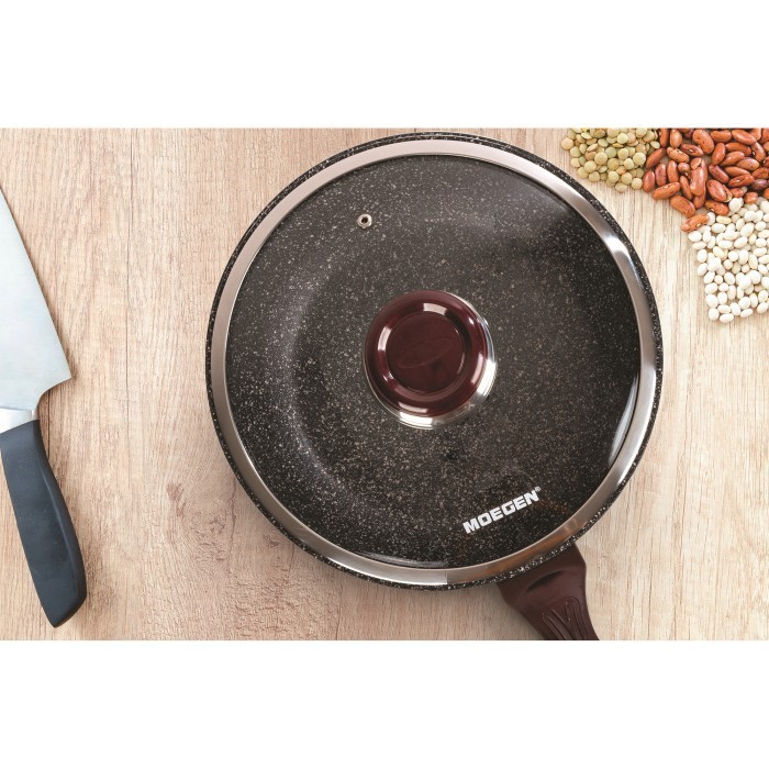 Moegen Germany Wok Pan 28Cm Granite Plus Steamer / Kukusan Termurah Terlaris Promo