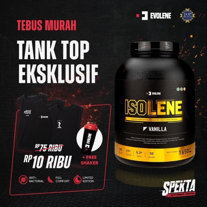 PROMO EVOLENE GRATIS BAJU ORIGINAL EVOMASS 10LBS EVOWHEY ISOLENE 50
