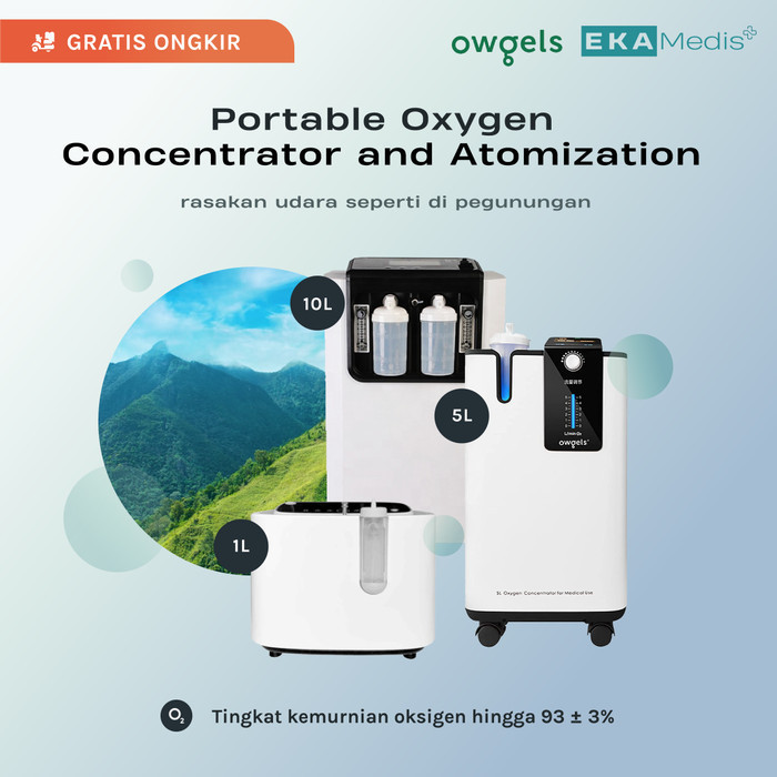 Owgels Oz-501Gw0 Oxygen Concentrator & Nebulizer 10 L, Garansi Resmi