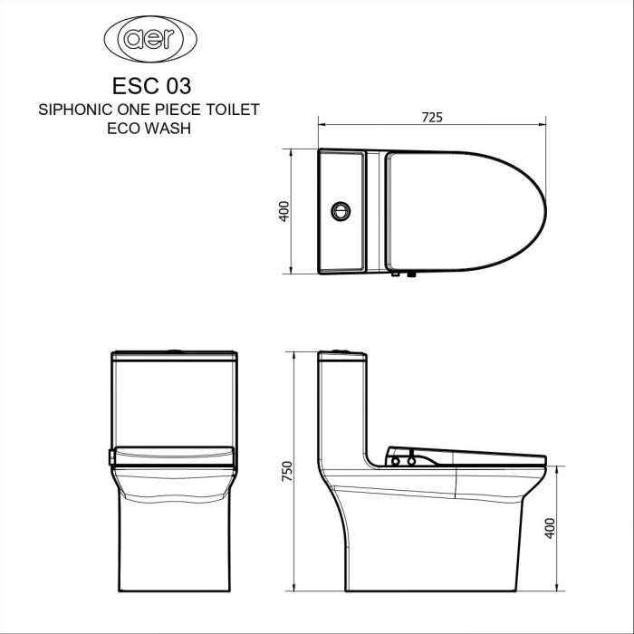 Aer Kloset Duduk Smart Washer Siphonic Esc 03 Termurah Terlaris Promo