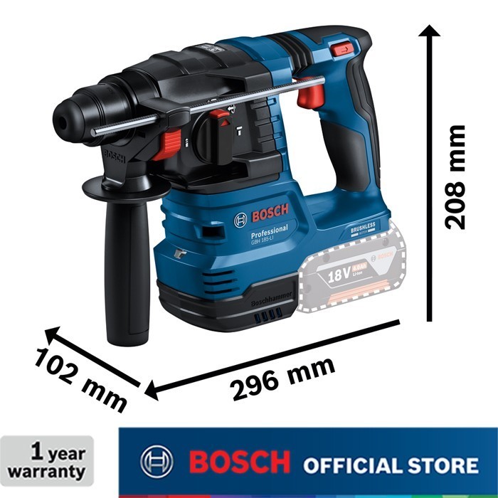 Bosch Brushless Rotary Hammer / Bor Bobok Baterai 18V Gbh 185-Li