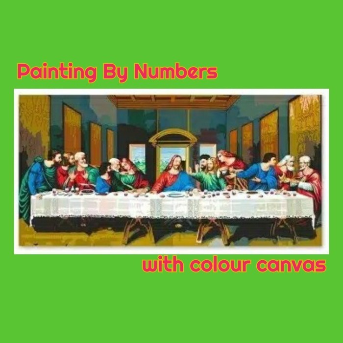 

Diy Painting By Number - Colour Canvas - Last Supper 40 X 80