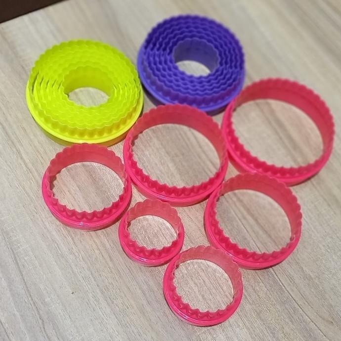 *#*#*#] Ring Cutter Set 6Pcs Bulat Plastik Cetakan Kue 2 Sisi