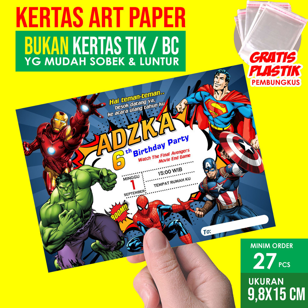 UNDANGAN ULANG TAHUN ANAK COWOK BISA DIKASIH FOTO ANAK -  KARTU UNDANGAN ULTAH ANAK LAKAI LAKI TEMA 