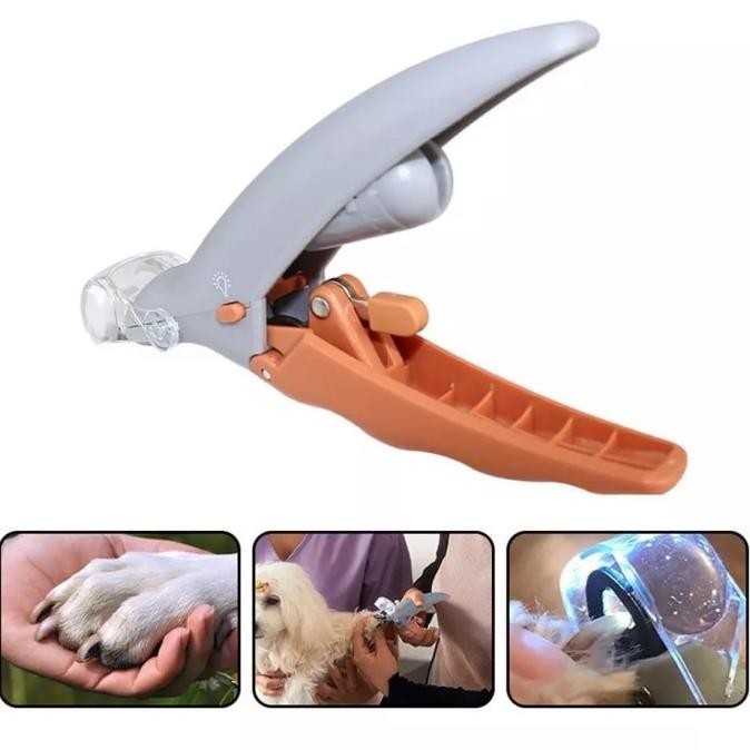 Gunting Pemotong Kuku Hewan Perliharaan Kucing Anjing Cat Dog + Lampu