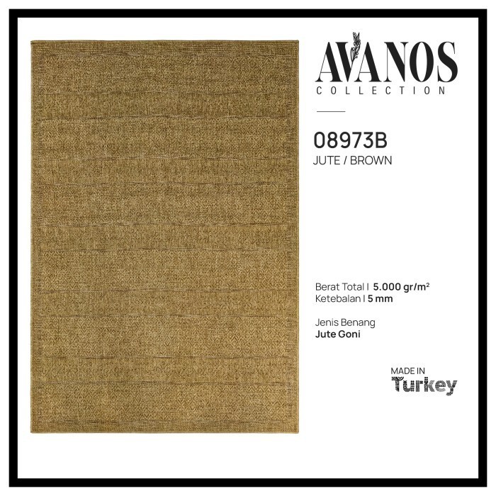 Karpet Avanos Rug Minimalis Modern Vintage Impor Turki - 120X170 Cm
