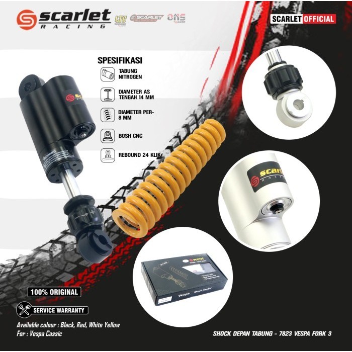 Scarlet Racing Shock Breaker Skok Depan Tabung Vespa Klasik 7823 Fork3 Termurah Terlaris Promo