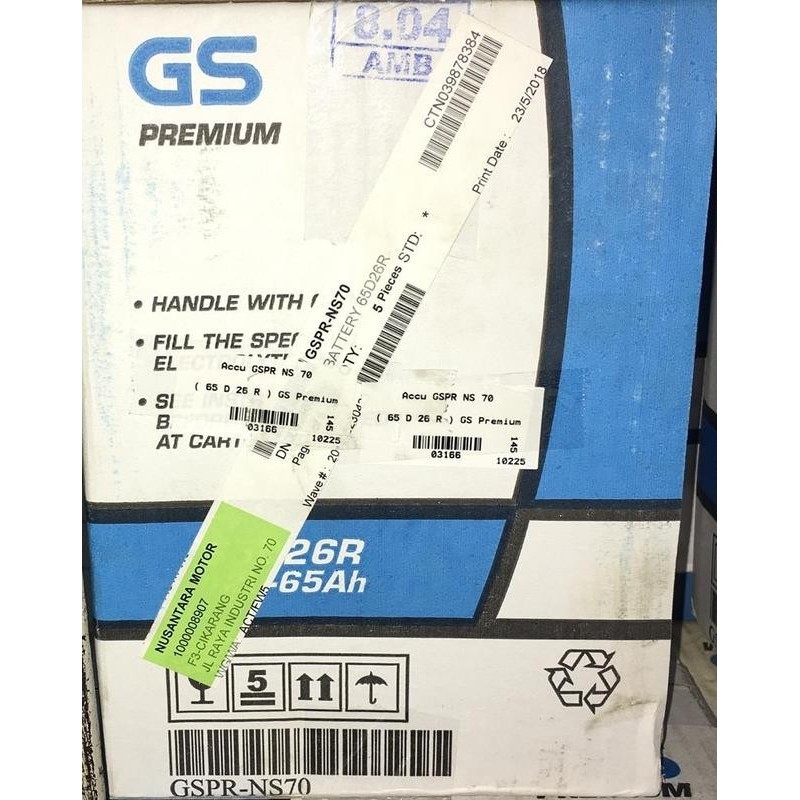 Aki Mobil Gs Astra Type Gs Premium 65D26R Ns70 12V 65Ah -03166