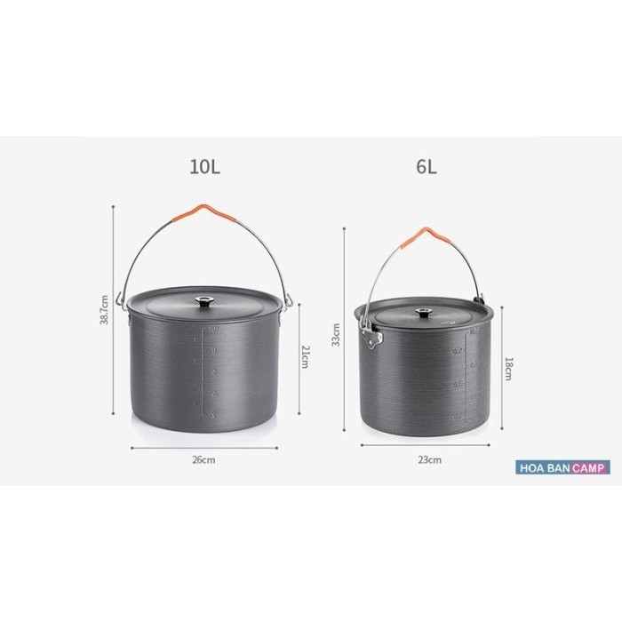 Cooking Pot 6L Naturehike Nh20Cj009 Panci Nesting Camping Outdoor