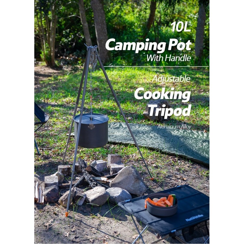 Adjustable Cooking Tripod Naturehike Nh19Cj004 Gantungan Panci Camping