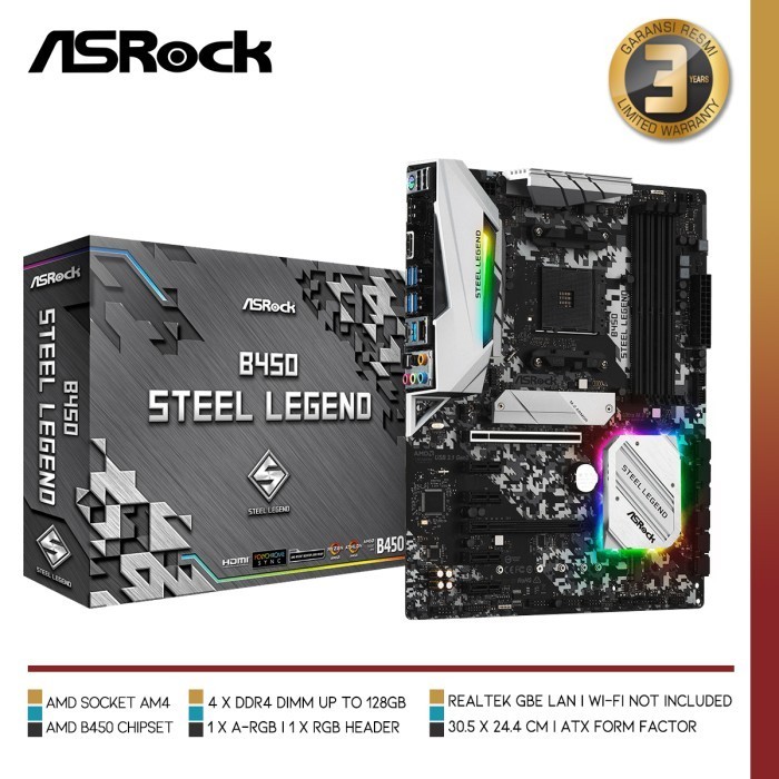 Motherboard Asrock - B450 Steel Legend Ryzen Am4 Atx Form Factor