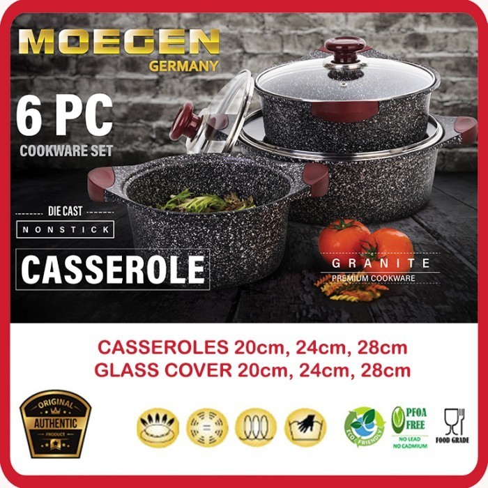 Moegen Germany 6 Pcs Casserole Pot Granite Series