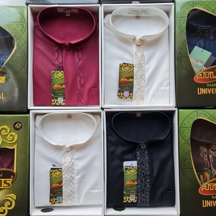 Baju Koko Atlas Lengan Panjang