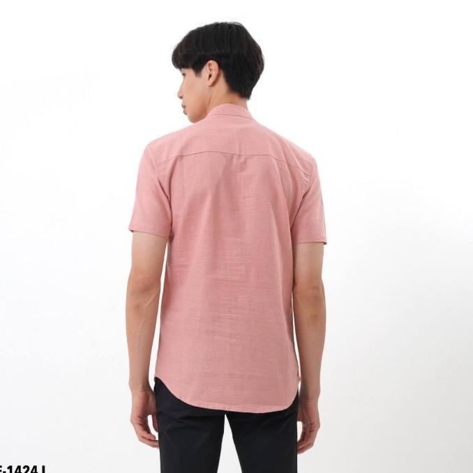 Kemeja Koko Polos Dusty Pink Kemeja Koko Shanghai Modern Pria Dewasa
