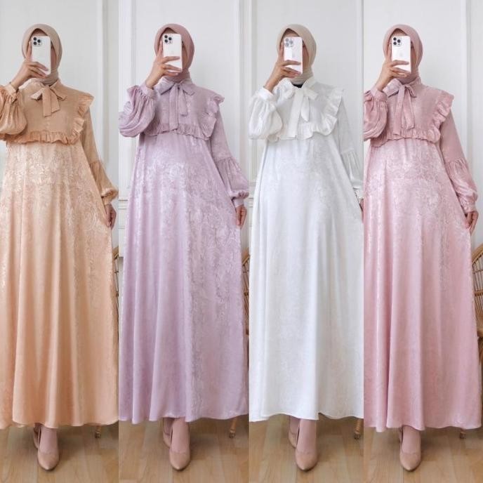 Trend Baju Muslim Wanita /Gamis Silk Polos/ Gamis Armani Silk / Gamis Pastel Berkualitas