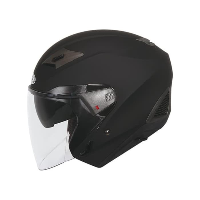 Zeus 611 Matt Black Helm Half Face Helm Harian Zeus Matt Black
