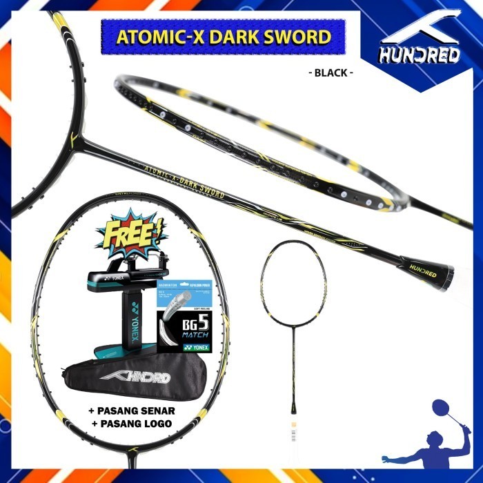 Raket Badminton Hundred Atomic - X / Atomic-X Dark Sword - Black