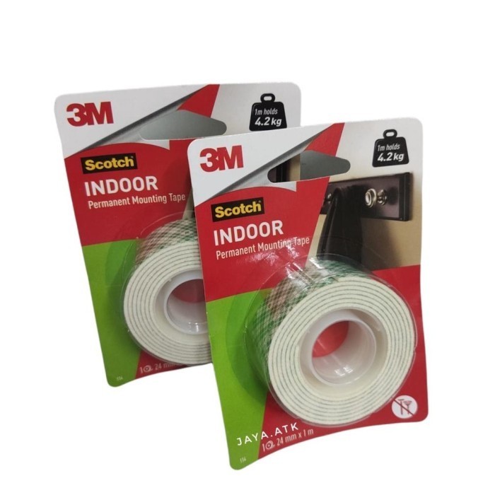 

3M DOUBLE TAPE MOUNTING SCOTCH 24 MM X 1M 114 INDOOR PERMANEN SELOTIP