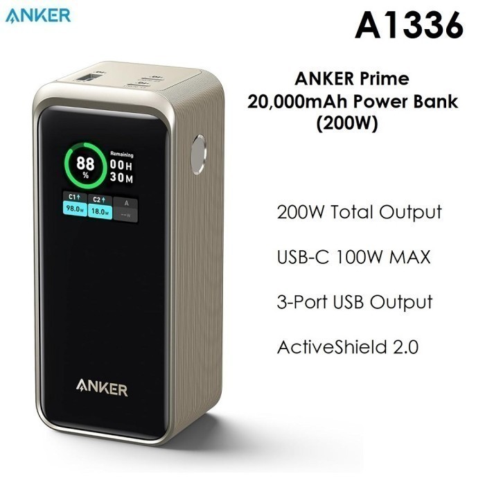 Anker A1336 - Anker Prime 20000Mah Power Bank (200W)