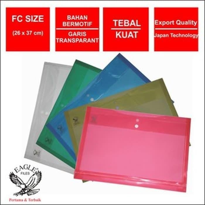 

[ Lusin ] Data Bag Map Plastik Kancing Satu Folio - Eagle Files E-215H