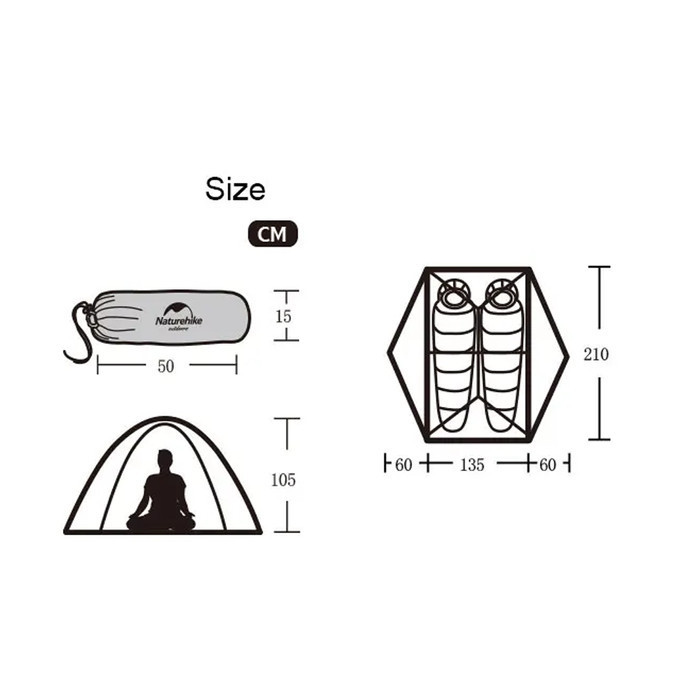 Tenda Mongar Ultralight 2 Person 20D Nh17T007-M