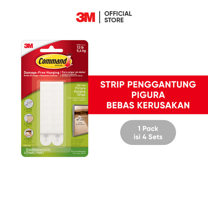 

BRG BARU Command 3M Perekat Lukisan/Foto Narrow Strip 17207 5.4 Kg / 4 Set