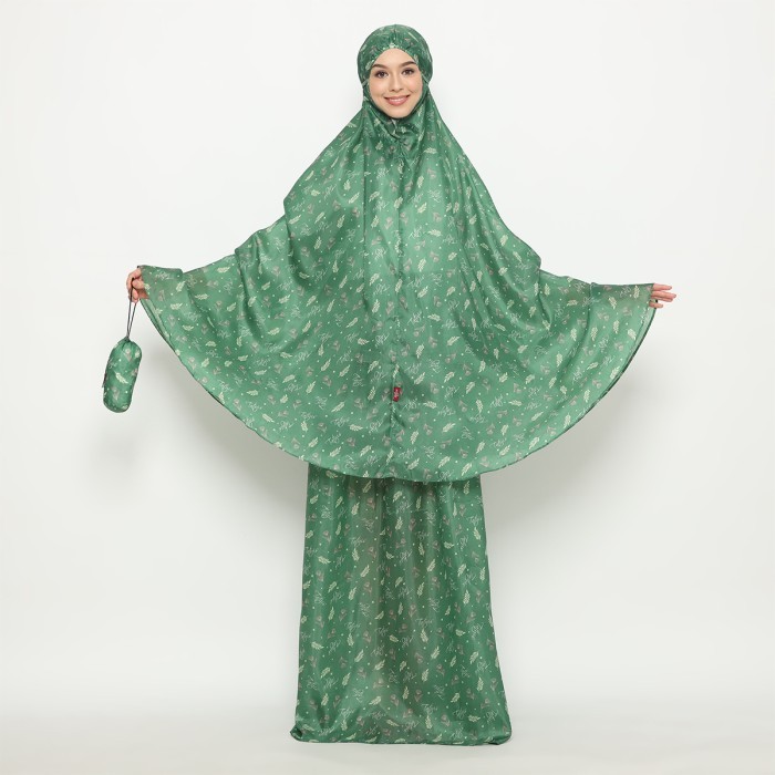 Promo Tatuis Mukena Tiara 514 Green Travelling Dewasa Reguler Kekinian Terlaris Premium Terbaru Leba