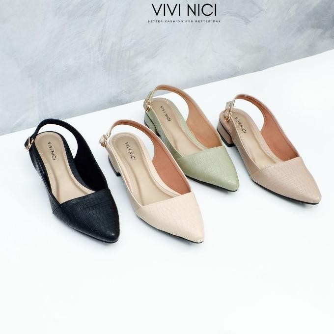 Vivi Nici - Delphine Sepatu Sandal Mules Hak 3 Cm