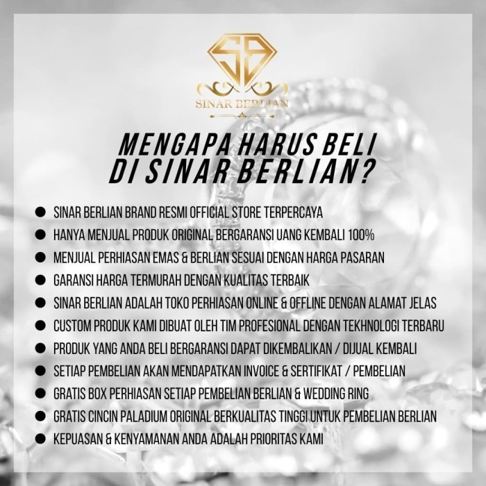 Sinar Berlian Jewellery - Kalung Emas Putih Asli Italy 750 2 Gram