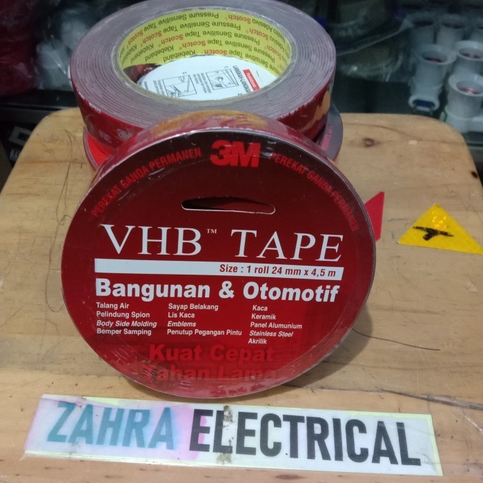 

JUAL Double Tape 3 M VHB 24mm x 4,5 meter Super Kuat - Lem bolak balik