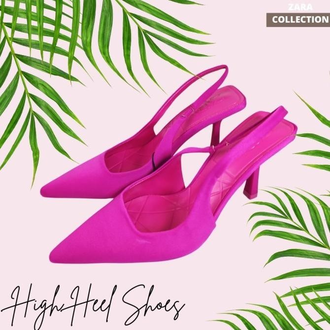 Sepatu High Heels Premium Zara Rose Pink Size 36