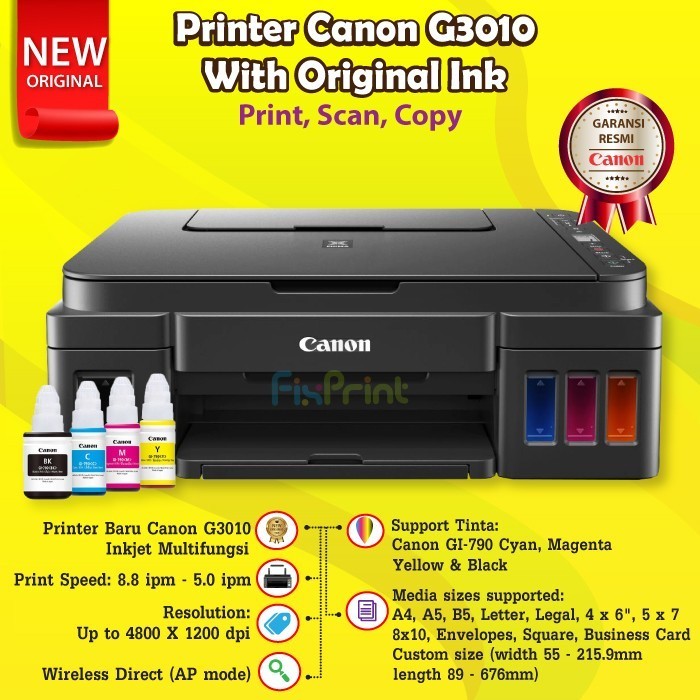 Printer Canon G3010 G 3010 Print Scan Copy Wifi Ink Tank Tinta Gi790