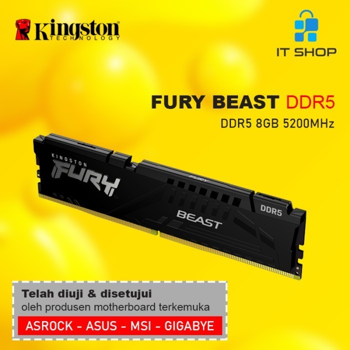 Kingston Fury Beast 8Gb Ddr5 - 5200Mhz