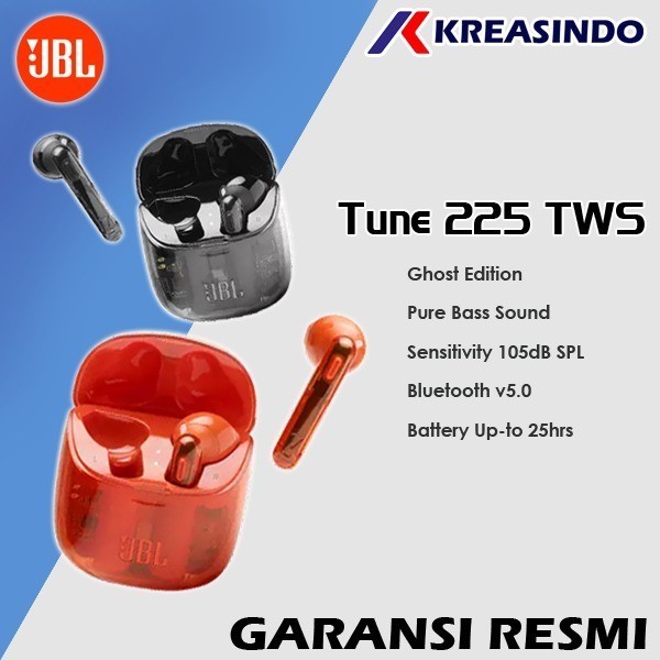 Jbl Tune 225 / T 225 T225 Tws Ghost Edition True Wireless In-Ear Resmi