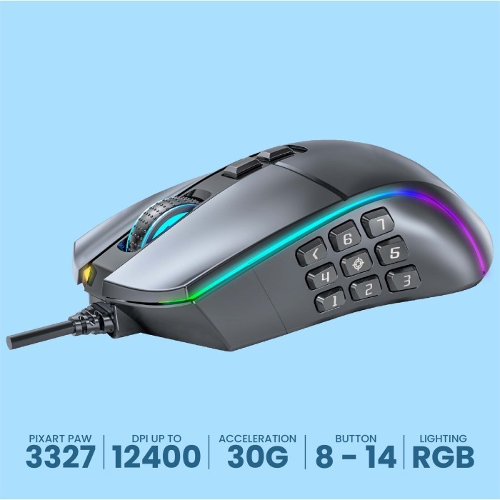 Mouse Gaming Mmo/Moba Sades Kyu