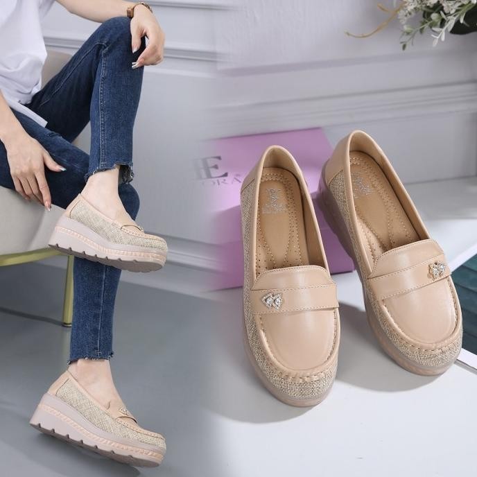 Ellora Eb-1217 Sepatu Wedges Wanita Import Sepatu Kerja Wanita