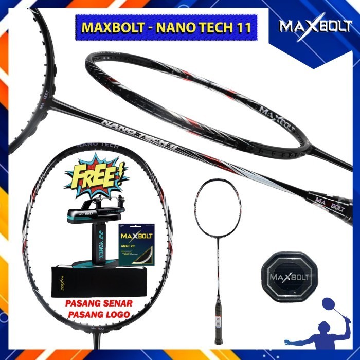 Raket Badminton Original Maxbolt NANO TECH 11 NT11 NT 11 Black