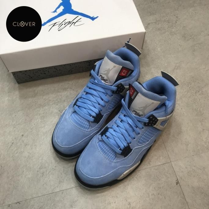 Sneakers Pria Nke Jordan 4 Retro University Blue Pk Njor Benycrumbs