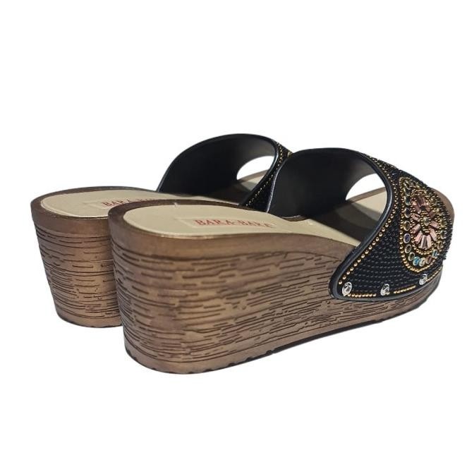 2975Kmb Bara Bara Original Sandal Wanita Karet Sendal Wedges Import