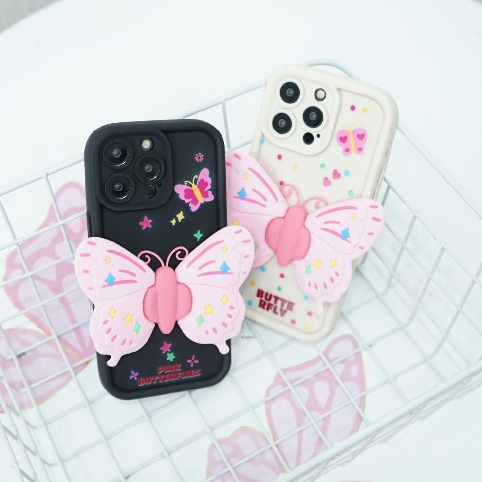 Ready 3D11 Case Hp Karakter Lucu Kupu Kupu Timbul Xiaomi Redmi 12 12C Redmi A1 10 10A 10C Note 12 Pr