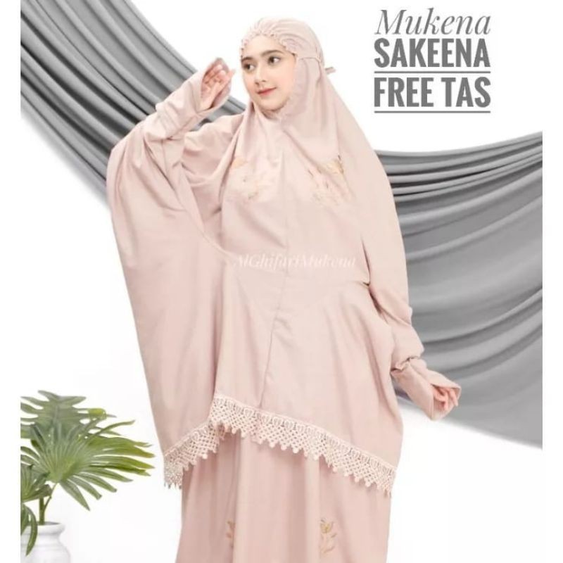 mukena potongan dewasa berlengan mukena atas bawah Sakeena katun
