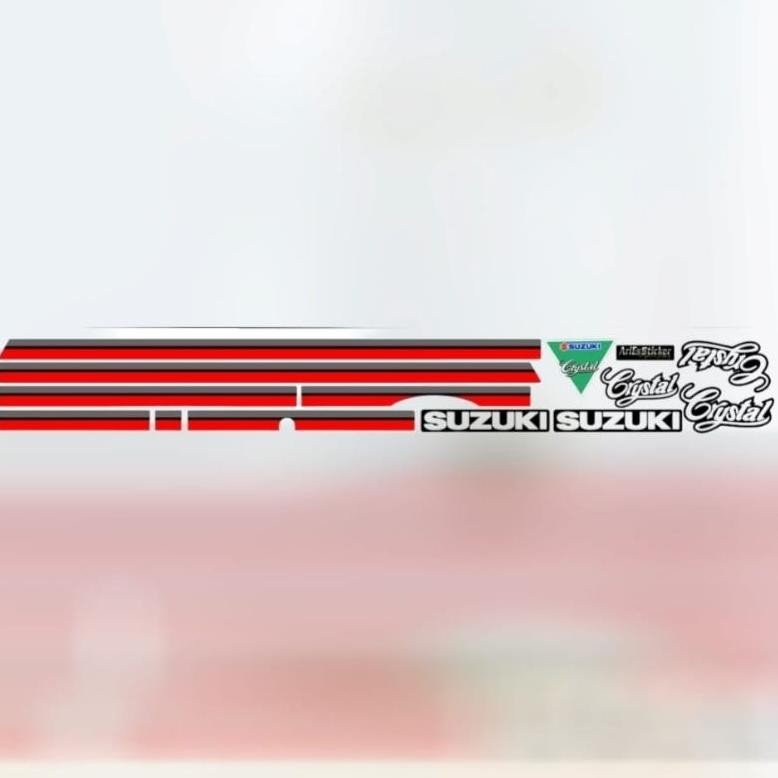 Barang Murah.Co Sticker Striping List Body Motor Suzuki Crystal Tahun 90 Print Cutting Tahan Pernis 