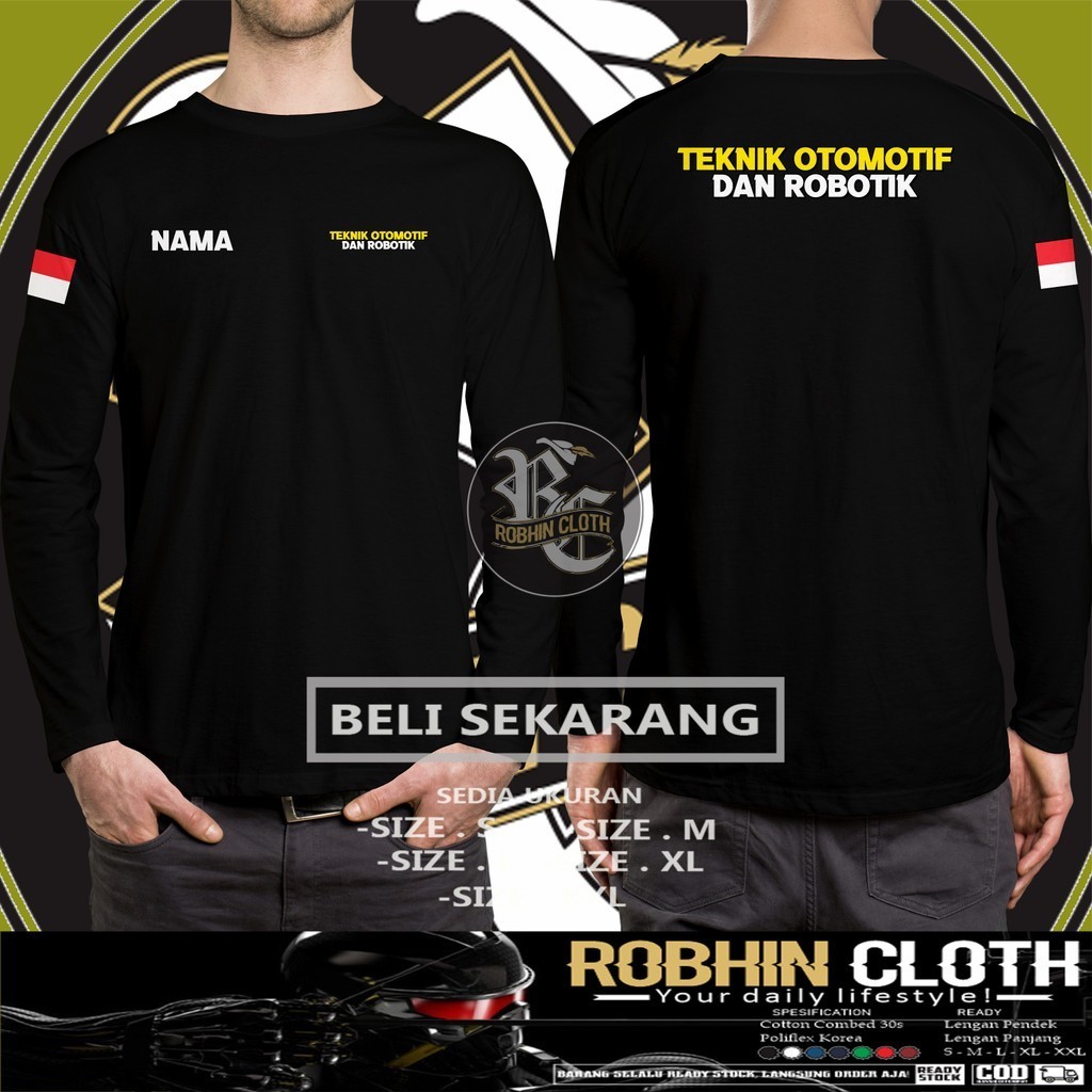 Kaos Baju Teknik Otomotif dan Robotik Gratis Nama Kamu DB Lengan Panjang DB Kaos Distro