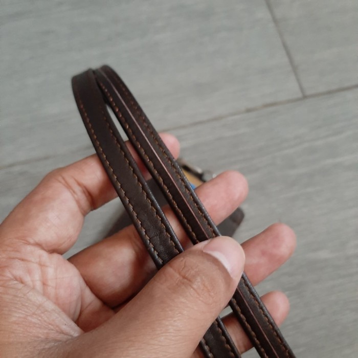 

BARANG TERLARIS nametag kulit / id card holder kulit dark brown asli garut